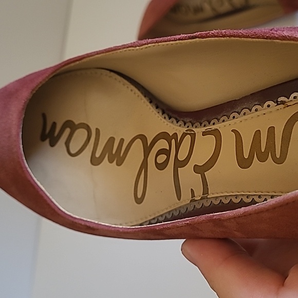 Gorgeous Sam Edelman Women's Heels Wine Purple Size 5.5 Upper Leather - Picture 5 of 6